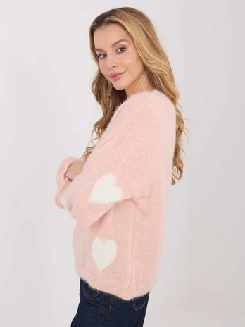 Italy Moda Sweter-MO-SW-1216.71-brzoskwiniowy