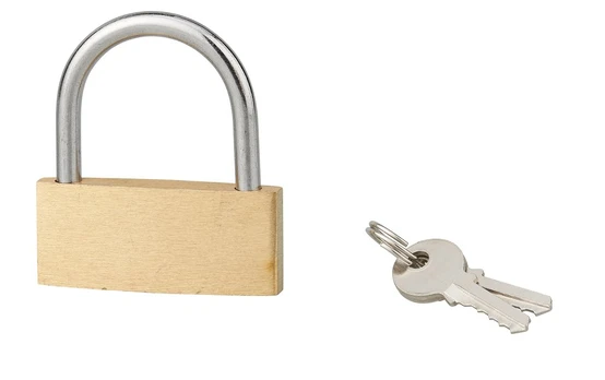 Pakabinama spyna SERRUPRIX Basic, 2 raktai, žalvarinė, 60 mm, THIRARD 970060
