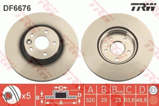 TRW DF6676S Brake Disc