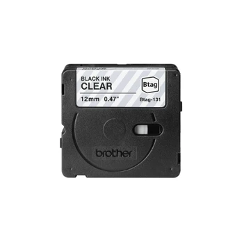 Brother BTAG-131 BTAG131 12mm Juodas on clear tape | Brother