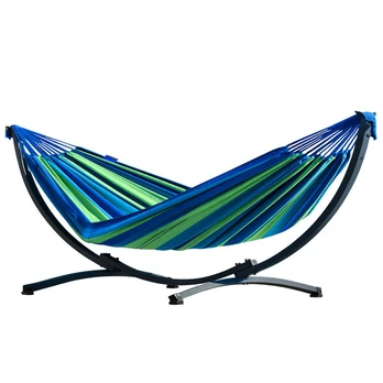 Sodo hamakas su stovu, 200x120 cm, Green/Blue