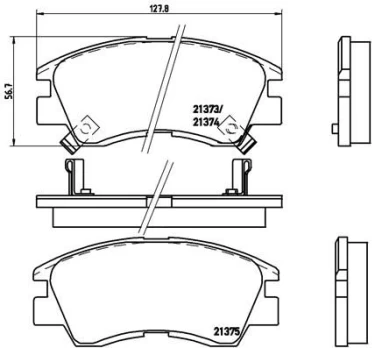 Stabdžių trinkelių rinkinys, diskinis stabdys BREMBO P 54 008