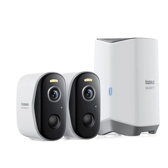 Baseus Security N1 Plus 2K lauko kamerų rinkinys (2 vnt.), baltas