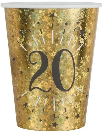 Santex Glitter paper cup auksinis, 20 metai