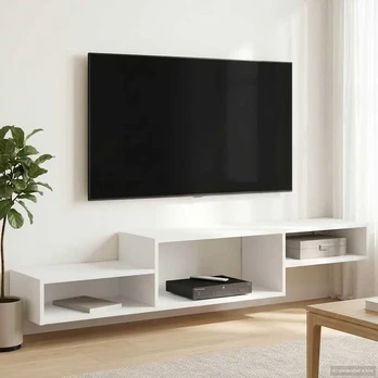 Sieninis televizoriaus stovas Sieninis Balta 150 x 28 x 26 cm