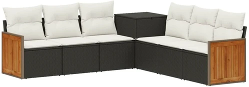 Sofos komplektas 7 pcs Juoda ir kreminė balta