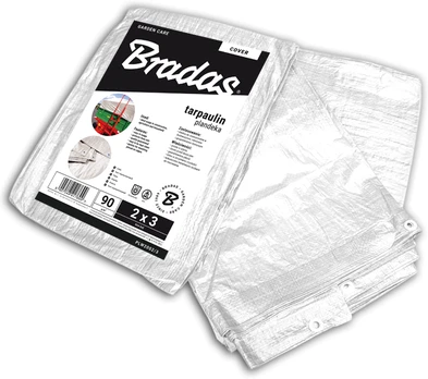 Sustiprintas tentas Bradas Baltas, 5 x 8 m, 90 g/m²