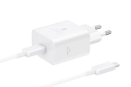 Samsung T4511 PD 45W wall charger with USB-C USB-C 5A battery baltas kaina