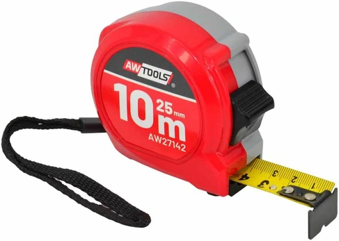 AW-Tools AWTOOLS MIARA ZWIJANA COMPACT 10m x 25mm ABS 2-STOP