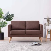 Dvivietė sofa, ruda, audinys kaina