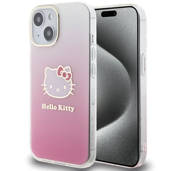 Hello Kitty IML Gradient Electrop Kitty Head dėklas iPhone 15 - rožinis