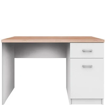 Rašomasis stalas Top Mix 1D1S/120, 120x55x77 cm, baltas/rudas