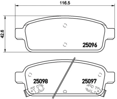 Stabdžių trinkelių rinkinys, diskinis stabdys BREMBO P59080
