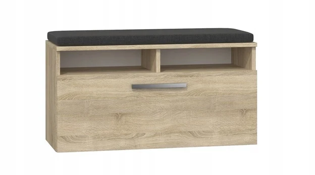 Top E Shop Batų spintelė su sėdyne Riva, ąžuolas Sonoma