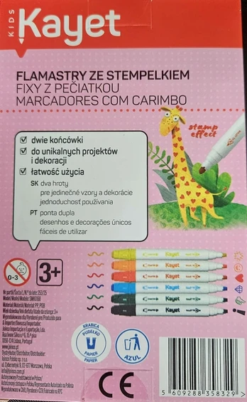 Kayet flomasteriai su antspaudais, 6 vnt.