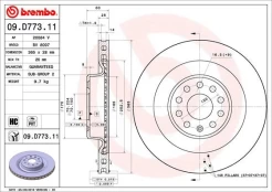 BREMBO 09.D773.11 Brake Disc kaina