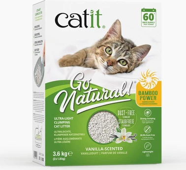Catit - Go Natural! Bamboo Clumping Cat Litter - 2 x 1.8kg (3.6kg)