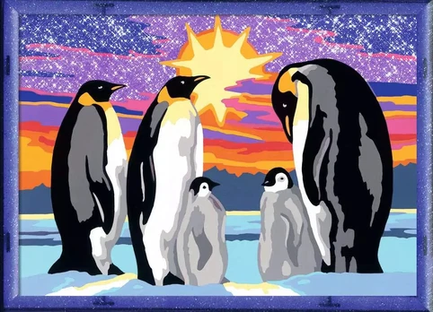 Ravensburger tapyba pagal skaičius „Pingvinai“, 18×24 cm, nuo 11 m.