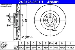 ATE 24.0128-0301.1 Brake Disc