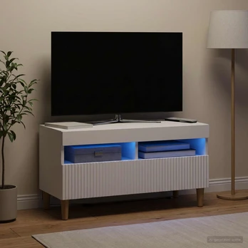 TV staliukas LED televizoriaus spintelė Balta Apdirbta mediena