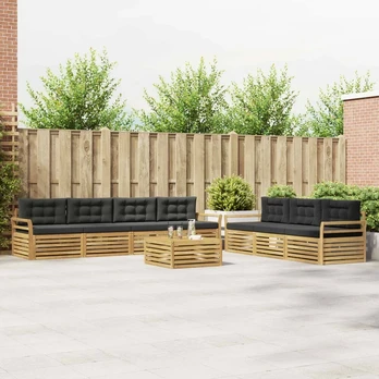 Lauko sofos komplektas 8 pcs Balta ir antracito
