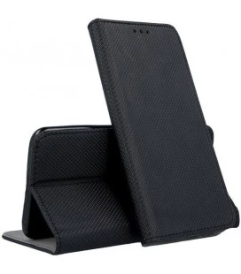 Juodas atverčiamas dėklas Huawei P30 Lite telefonui "Smart Magnet"