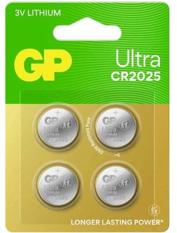 Battery: lithium | CR2025,coin | 3V | 145mAh | non-rechargeable | 4pcs.