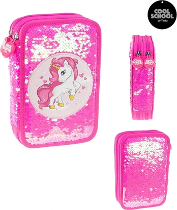 Tinka - Pencil Case Double Unicorn with Sequins