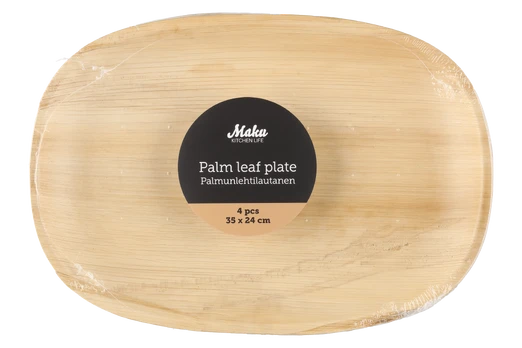 Vienkartinės lėkštės Maku Palm Leaf, 35 cm, 4 vnt.