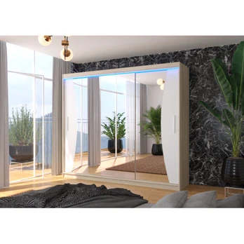 Sliding wardrobe with mirror and lighting LED DIEGO 250