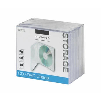 CD/DVD dėklas VIVANCO CD/DVD Jewel case, 10 pcs.