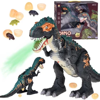Large robot dinosaur walks, roars, LAYS EGGS, light effects pair ZA5716