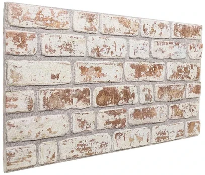 Sienų plokštės 10 pcs Raudona ir balta 100 x 50 cm EPS putos