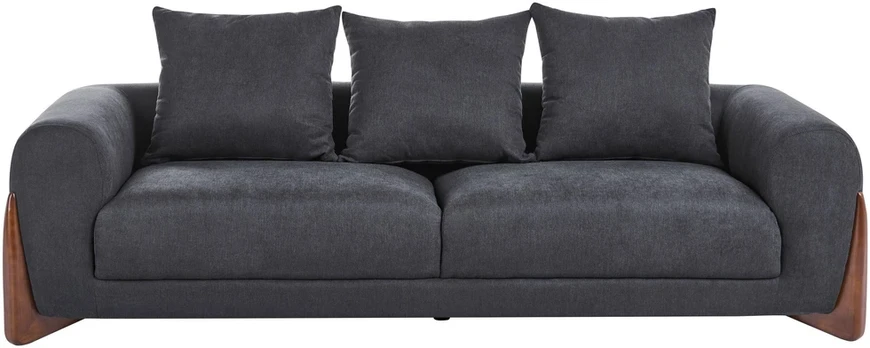 Beliani Trivietė sofa VINLIDEN, juoda