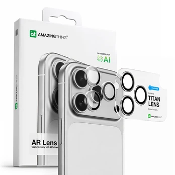 AmazingThing Sapphire Camera Glass for iPhone 17 Pro / Pro Max - with Juodas Frame