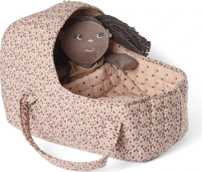 Smallstuff - Doll carrier, pillow and duvet, flowers (73200-01)