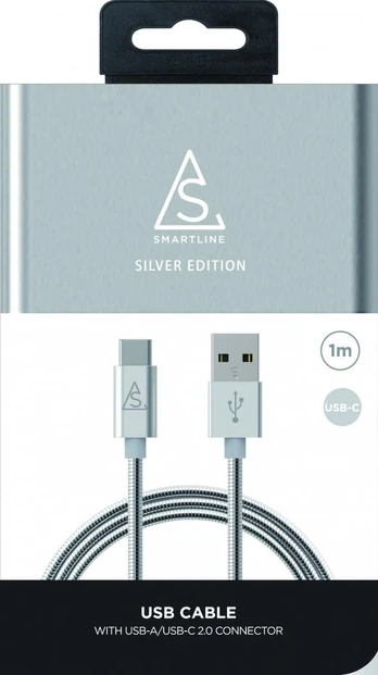 USB kabelis BlueLounge USB-A - USB-C 1 m Silver (613362)