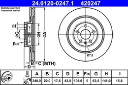 ATE 24.0120-0247.1 Brake Disc
