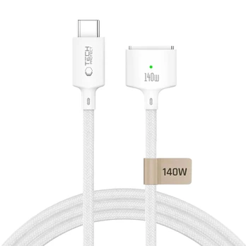 Baltas USB-C - Magsafe 3 140W 300cm laidas "Tech-Protect MMC01 Ultraboost Magnetic Macbook Cable"