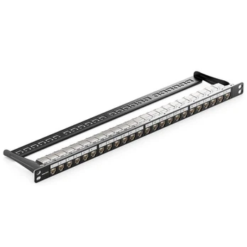 Patch Panel Cat 6a 24 prievadai 10 Gbit/s 19" 0.5u su Rj45 moduliais