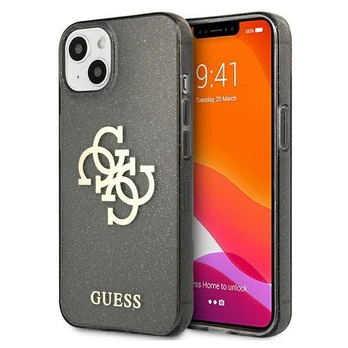 Originalus Guess Glitter 4G Big Logo dėklas iPhone 13 6,1" Juodas