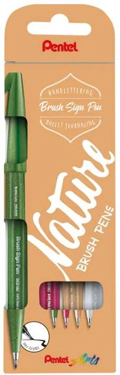 Fineliner Pentel SES15N-4 Sign Pen NATURE 4stk
