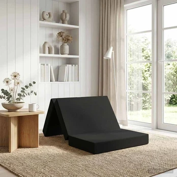 Čiužinys Sulankstomas Sofos Lova 100 x 67 x 45 cm Juoda