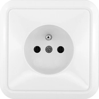 Cosmo Vienvietis elektros lizdas su įžeminimu, baltas