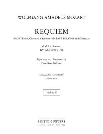 Requiem in D minor K626 (Violin 2 Part)