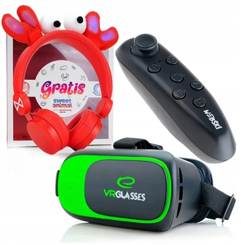 Webski Vr 3d akiniai su ausinėmis + Bluetooth pultelis