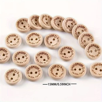 Mediniai mygtukai, 2,5cm 50vnt