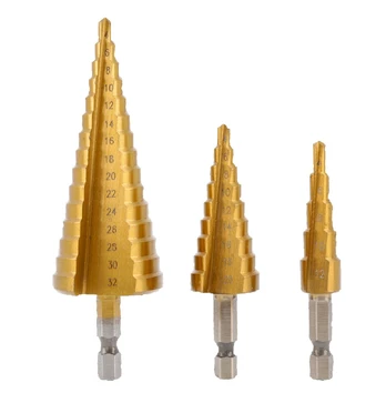 Pakopiniai grąžtai 4-12, 4-20, 4-32 mm HEX 1/4