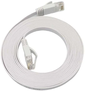 MicroConnect U/UTP CAT6A 10M Baltas Flat