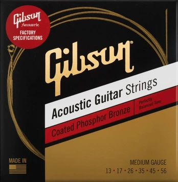 Gibson Coated Phosphor Bronze Acoustic 13-56 Medium Gauge - Stygos